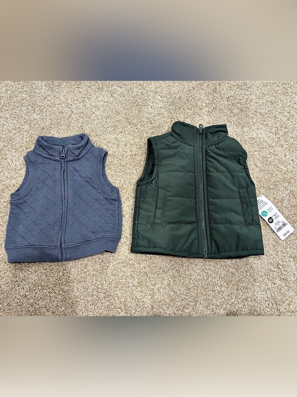 Carter's Puffer Jacket in Green & Blue Newborn NWT